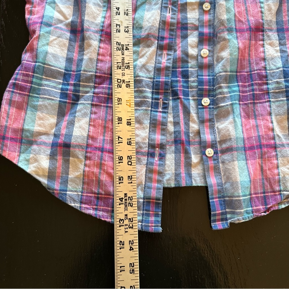 Vintage Retro Iconic Brooks Brothers Blue and Pink Y2K Button Down Size 6P - Picture 3 of 9